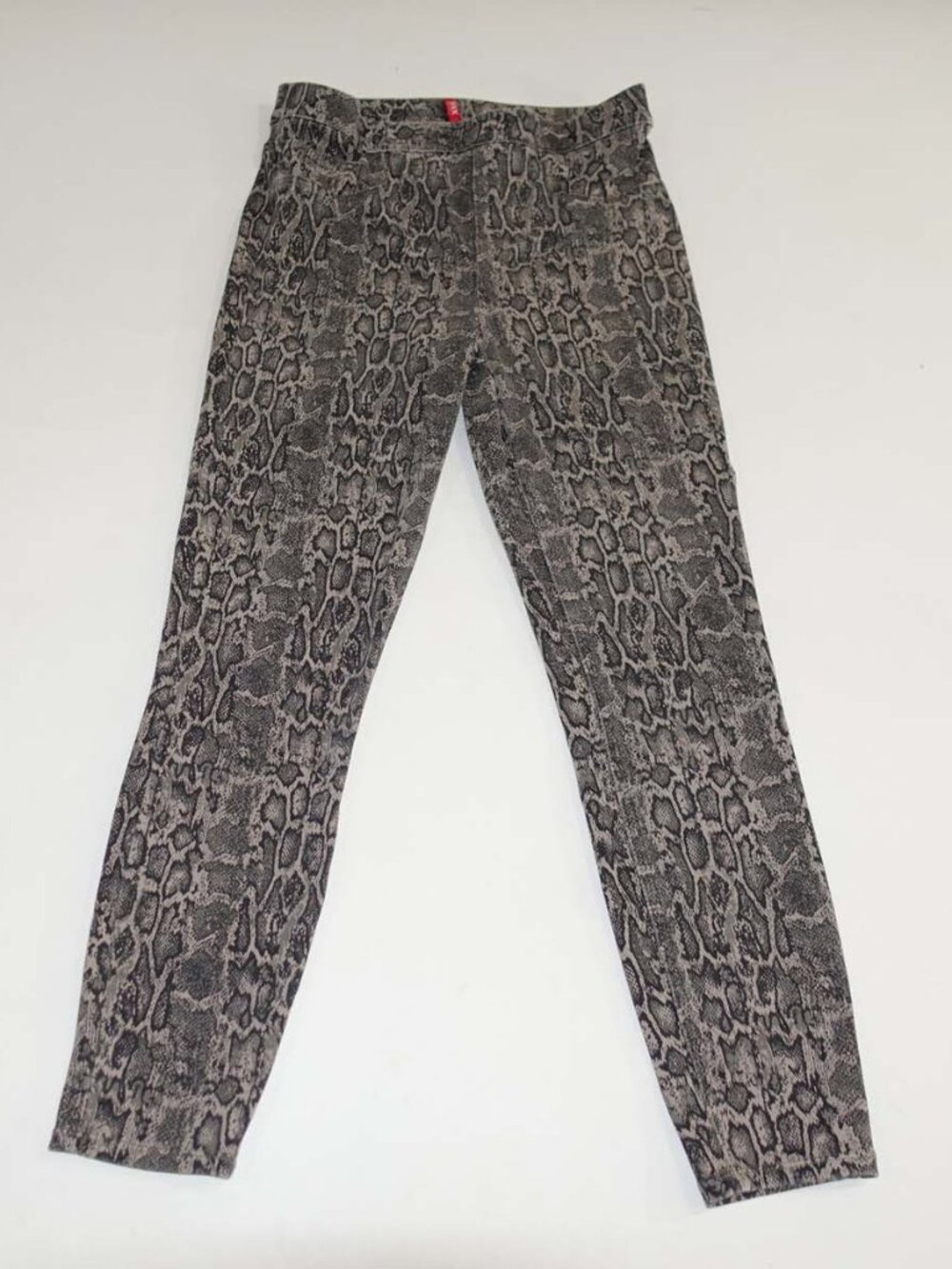 Spanx Women's Jeanish Ankle Legging Pants Size Medium Black Brown Snake Print M